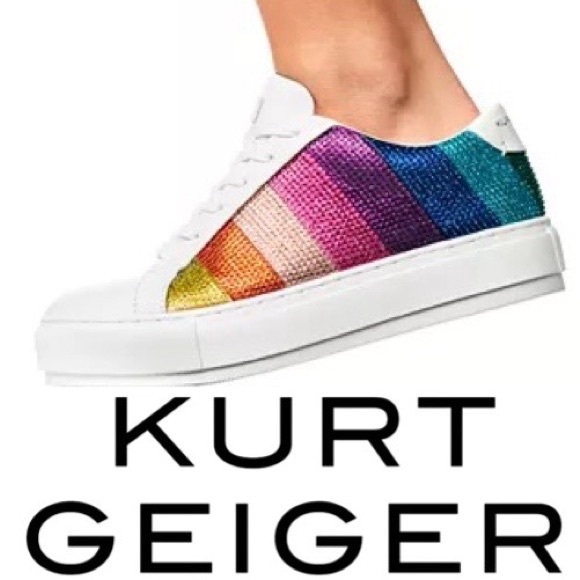 NWOB $165 Kurt Geiger Rainbow Shimmer Sneaker -Size 38